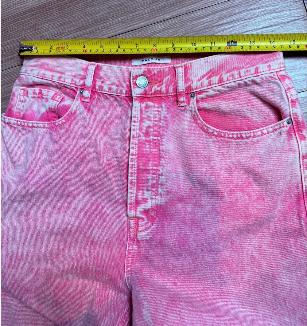 PacSun Denim Jeans Women Pink Acid Wash Ultra High Rise 100% Cotton  28